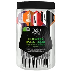 Burk med 7 set mässing dartpilar